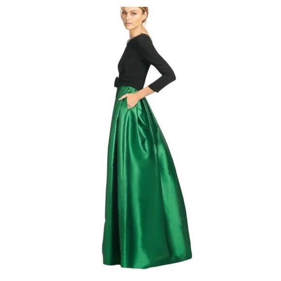 NWT SACHIN & BABI Desdemona Crystal-Detail Gown Emerald/Black Size 6 - Picture 4 of 14
